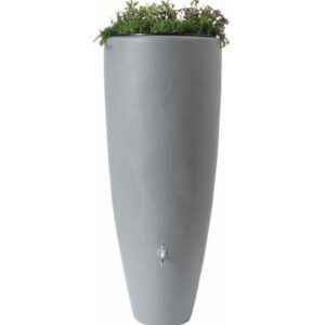 Garantia regenton met bloembak 300 liter grijs